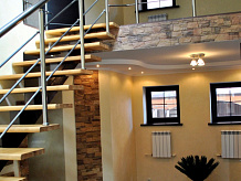 Лестницы, оформленные декоративным камнем фото 8